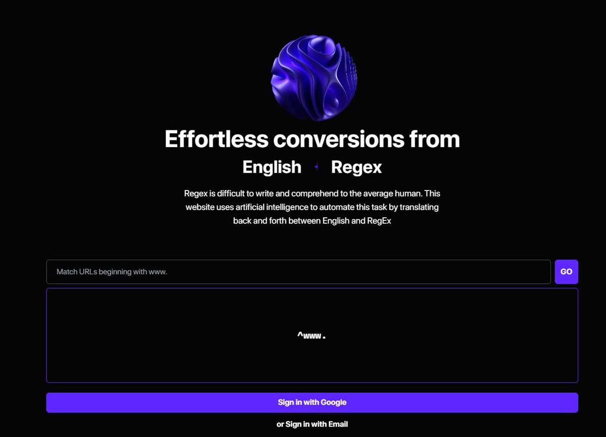 victrays's tweet image. This website uses AI to automate generating Regex. It can also translate a given Regex to English.

Try now
👇
victrays.com/autoregex/

#CodeAssistant #DeveloperTools #aitools #victrays #ChatGPTPrompts