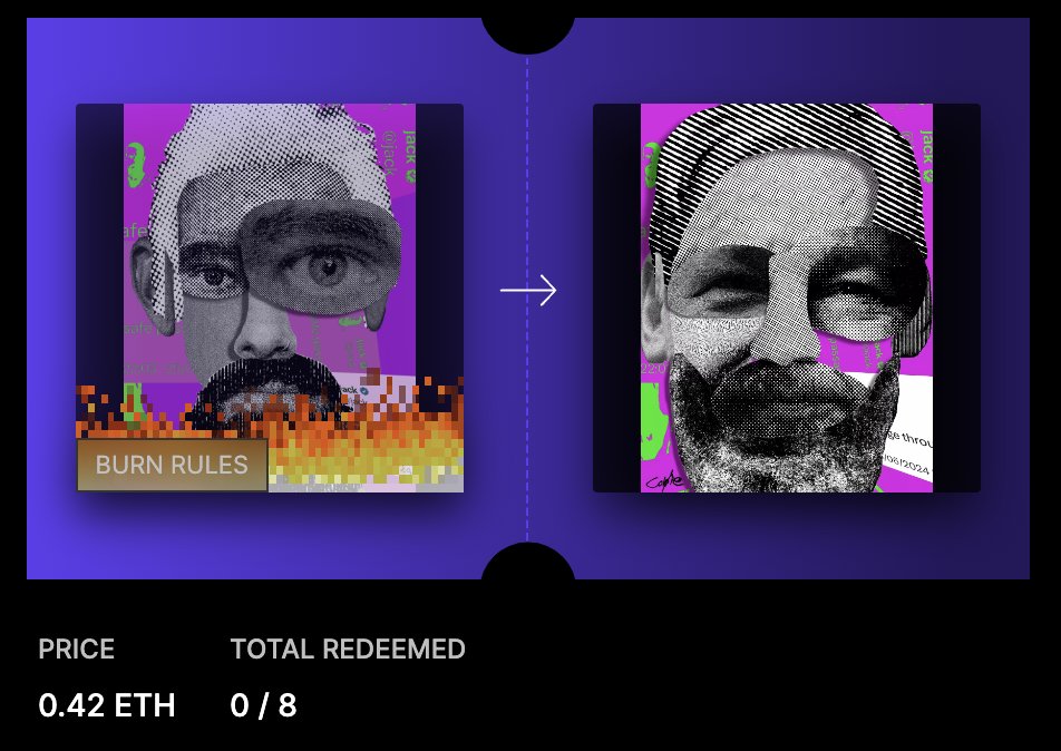 🔥🔥BURN / REDEEM NOW LIVE🔥🔥
Collectors, for the next 30 days only, burn 5 Jack Dorsey portraits and add 0.42 ETH to claim a unique 1/8 ERC721 animated 3D Julian Assange - Decentral Eyes - Safe Passage Variant. 

app.manifold.xyz/br/julian-assa…

See animated art 👇

#CryptoArt #Bitcoin