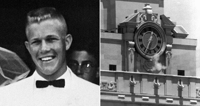 01.08.1966.

Serial killer Charles Whitman kills 15 people, wounds 31 and takes his own life at the University of Texas Tower.