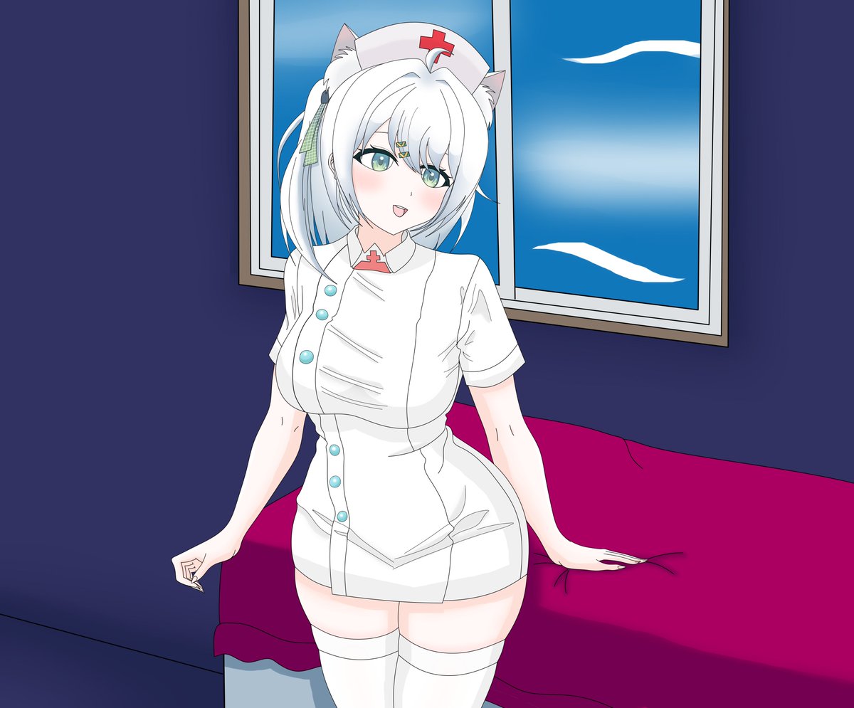 SirInazuma's tweet image. Como buen doctor, te recomiendo que ingreses a la sala de internación y la enfermera Miu-chan cuidara de tu corazón.
☺️ 
#ミウアート #HizukiMiu