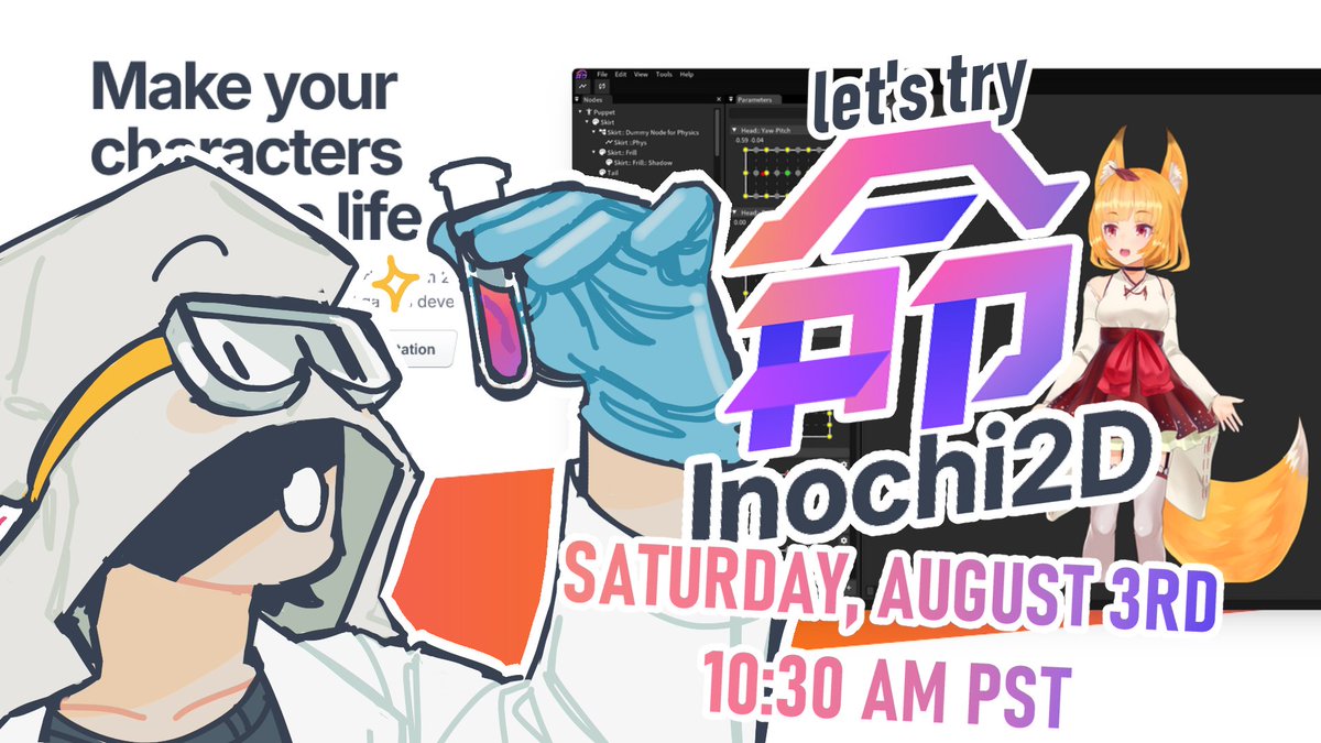 rainy_wren's tweet photo. I recently found @Inochi2D , an opensource program for Live2D rigging!
I was extremely excited to find this out, and I've decided to play with it and explore the documentation for the first time on stream this Saturday! https://t.co/fgZ9xlB0ZF