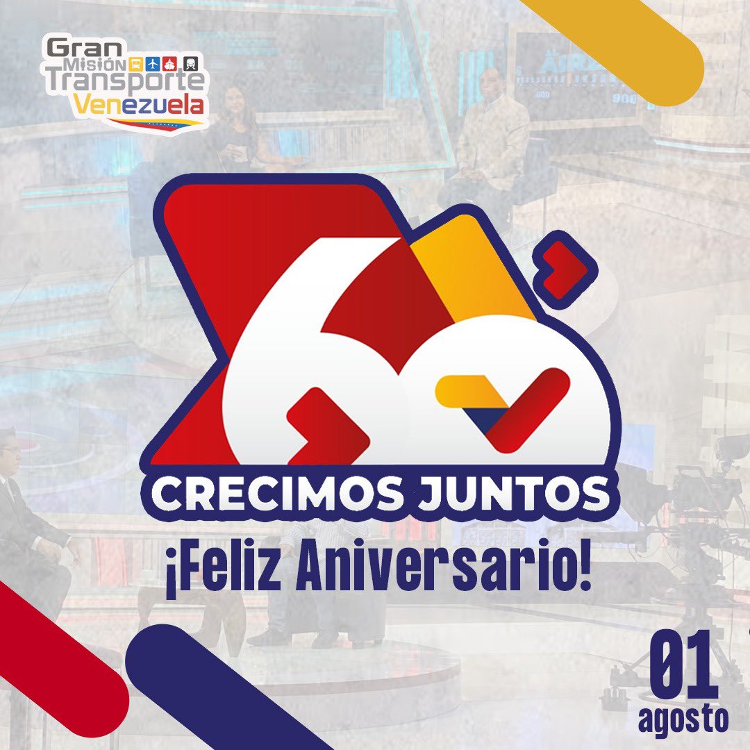 A la gran familia de <a href="/VTVcanal8/">VTV CANAL 8</a> le extendemos nuestras felicitaciones por sus 60 años de compromiso con nuestro país, al ser el bastión de la comunicación objetiva y democrática de los venezolanos y venezolanas. ¡Feliz Aniversario!