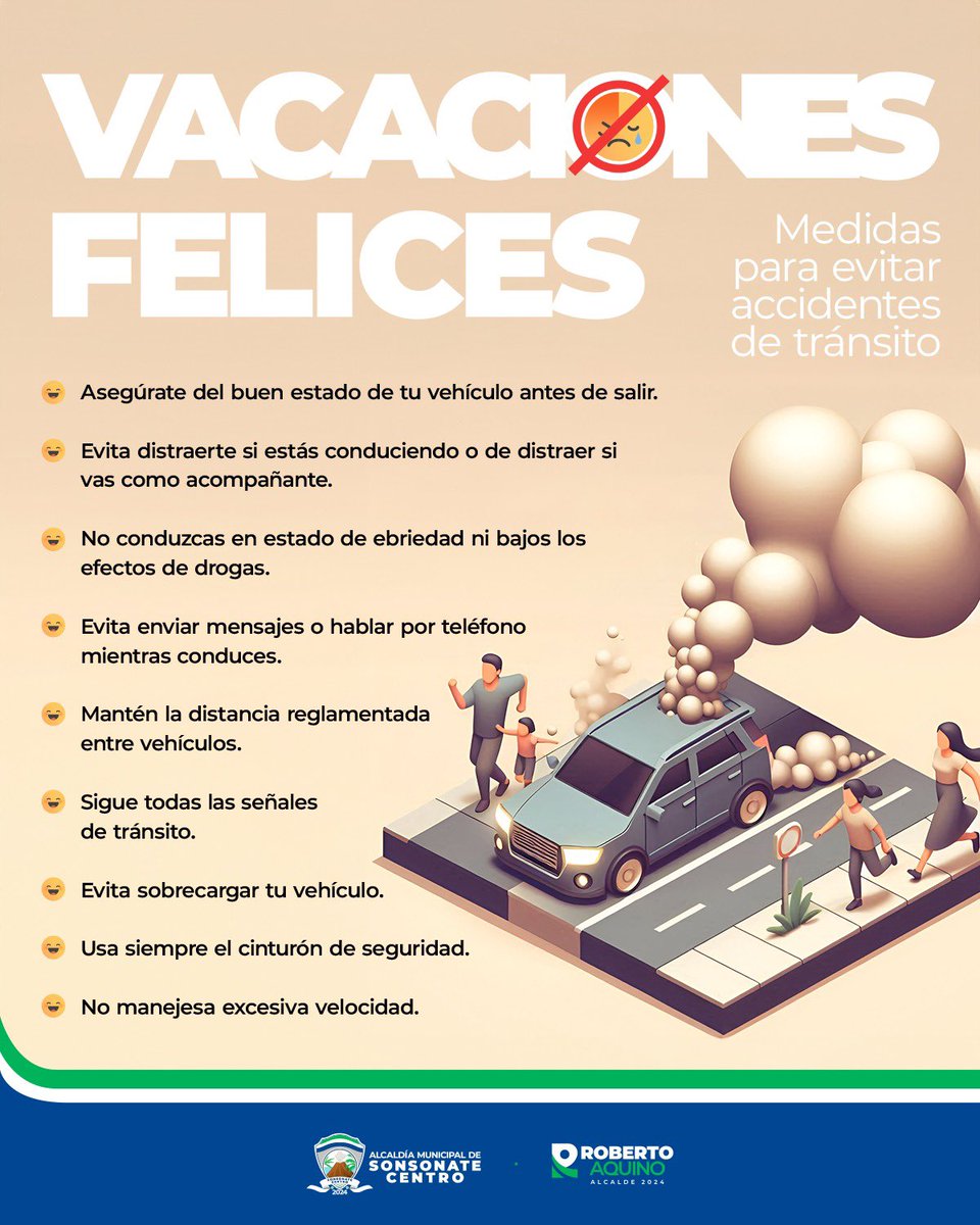 🏖️🌊 ¡Cuidemos de todos en estas vacaciones! 🌊🏖️

Sigue las medidas de prevención en playas, balnearios y al salir de casa. También recuerda las recomendaciones para evitar accidentes de tráfico. Junto al alcalde Roberto Aquino, trabajamos por tu seguridad y bienestar. 💪❤️