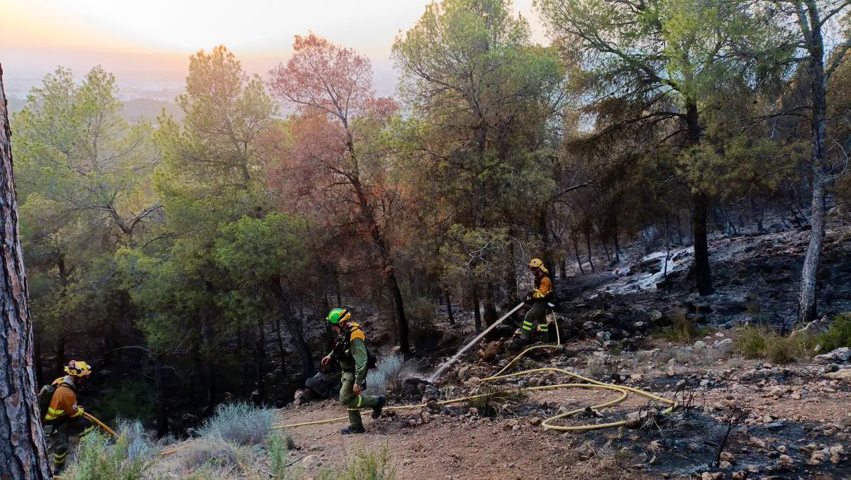 defensaforeMUR's tweet photo. [INTERVENCION] #IFElSequen

00.00h 
🔹 Medios #UDIF en área de incendio: 

🔸3 @aamm_murcia 
🔸3 #BRIFOR 
🔸1 #TEX 
🔸Analistas y técnicos #UNAIF

🔹Analistas realizan vuelo dron para detectar puntos calientes y priorizar zonas de trabajo de remate

@112rmurcia https://t.co/gIBjIW6LQz