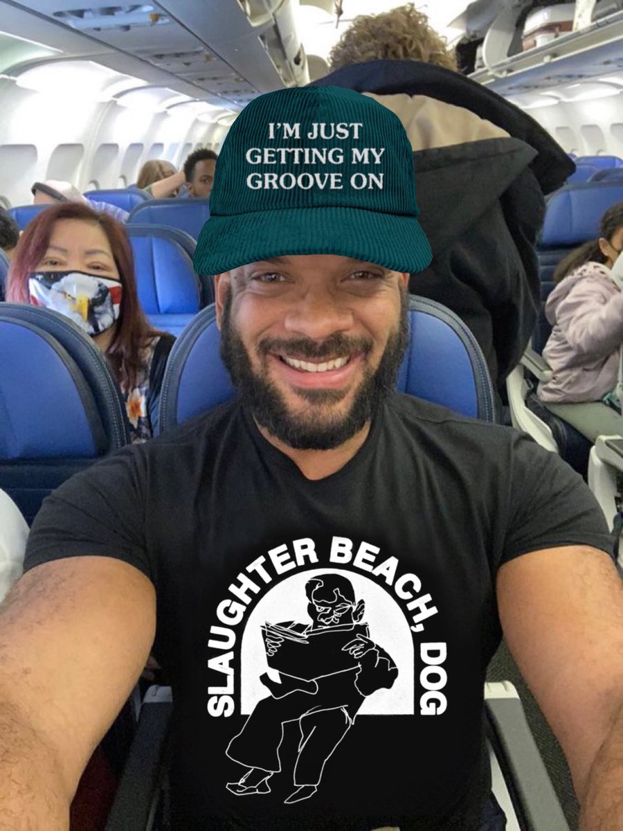 mrworldwidest's tweet photo. wore my slaughter beach, dog shirt today but then it got hot out so i had to put on my slaughter beach, dog hat too https://t.co/JOyvvnuQbP