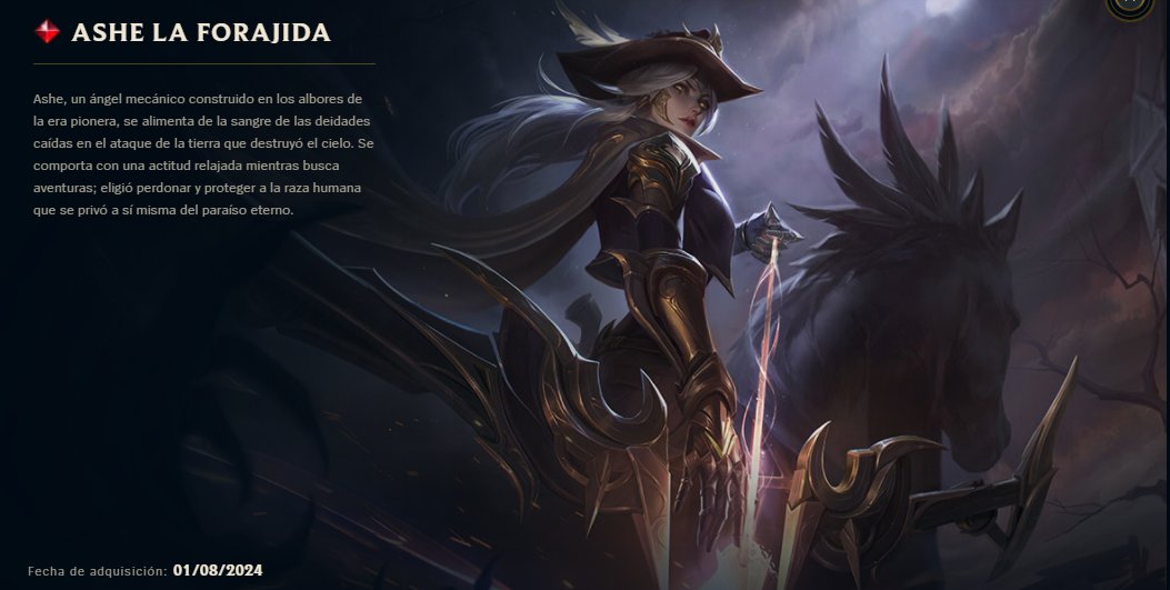 Miren Miren! Después del torneito que se narró de <a href="/RecaEsports/">RecasaqueroEsports</a> me dieron a la Ashe Forajida de recopensa! Gracias #ComunidadesRiotLATAM y #recasaquero