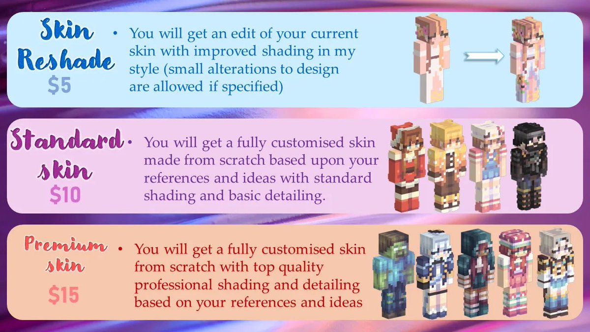 Dawny // Minecraft Skin Commissions OPEN tweet media