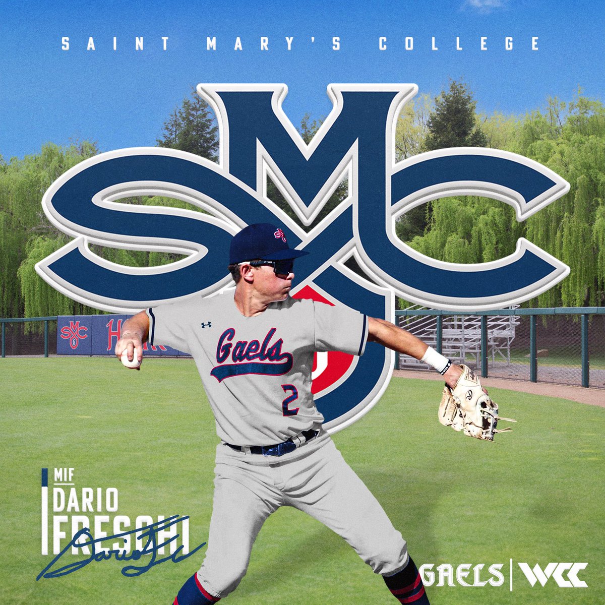 Dario Freschi (@dariojfreschi1) on Twitter photo I am extremely excited to announce my commitment to play baseball at St. Mary’s College. I am grateful for all the years of support from my family, coaches and friends! Go Gaels! #Gaelsrise
<a href="/SMC_Baseball/">Saint Mary's Baseball</a> <a href="/VCdirtsquad/">VintageHighBaseball</a> I am extremely excited to announce my commitment to play baseball at St. Mary’s College. I am grateful for all the years of support from my family, coaches and friends! Go Gaels! #Gaelsrise
<a href="/SMC_Baseball/">Saint Mary's Baseball</a> <a href="/VCdirtsquad/">VintageHighBaseball</a>