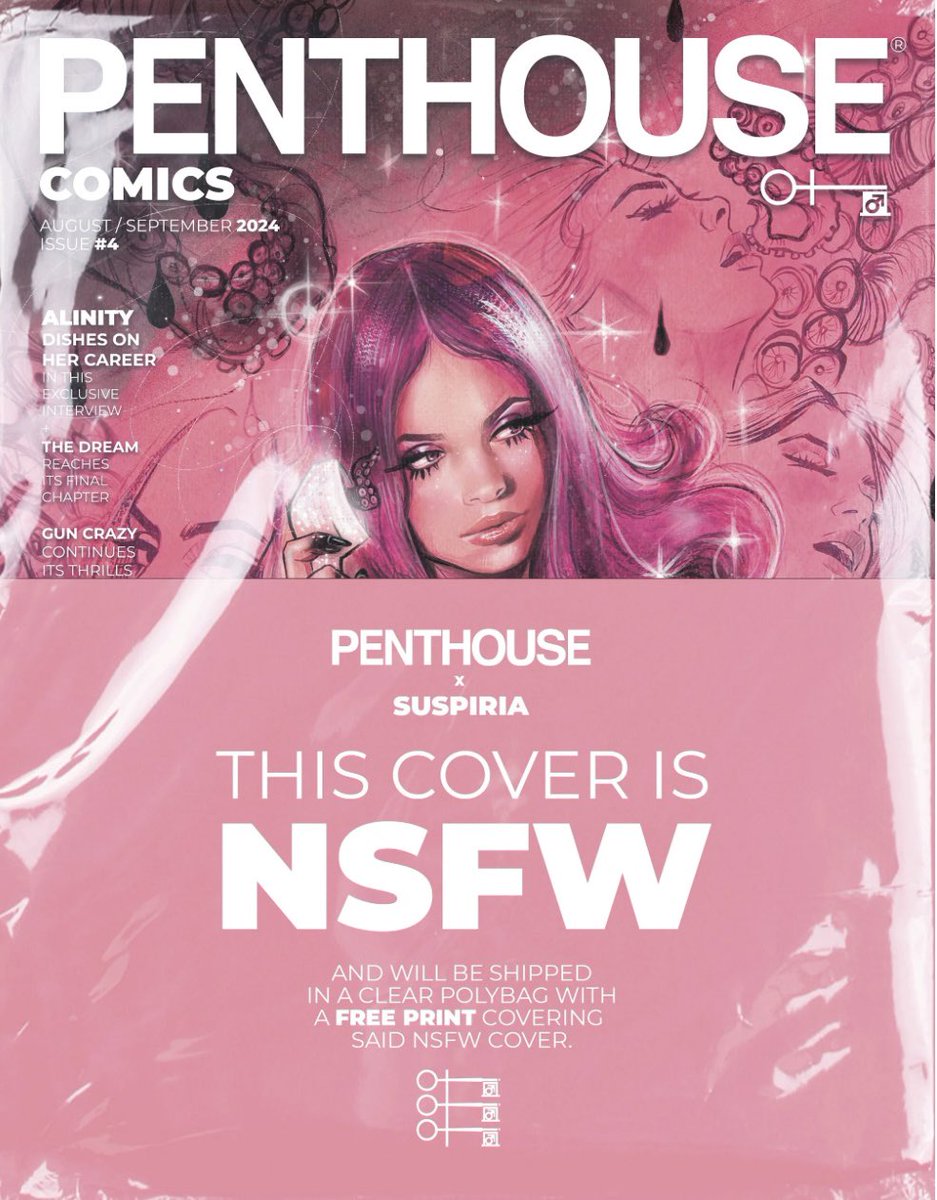 Another dream come true!!! 💕 A cover for PENTHOUSE COMICS #4 !!! 💕 it is censored here and all I can tell you is that there’s tentacles involved! 
You can purchase this one at PENTHOUSE.INK 💕🫶🏼 #penthouse #penthousecomics