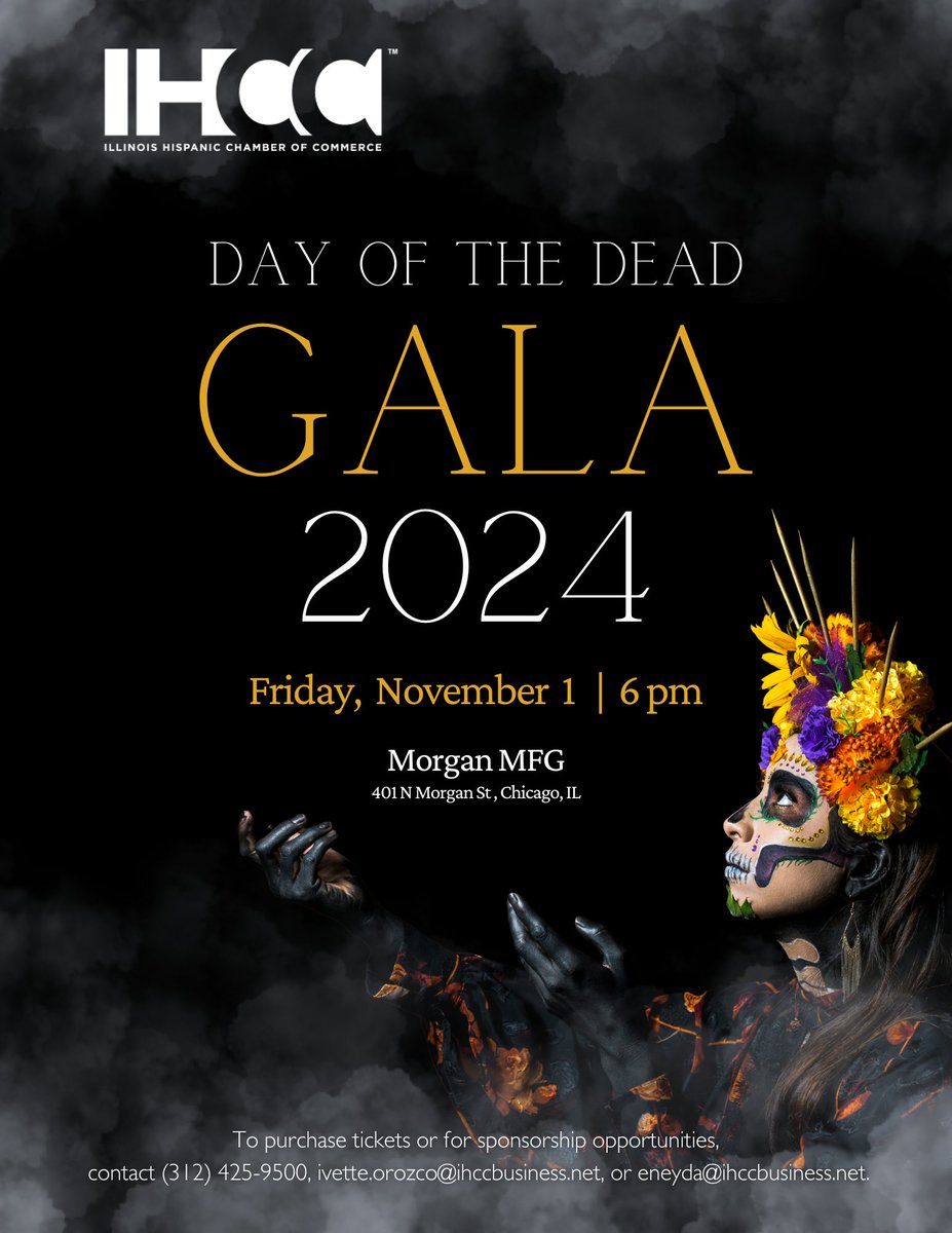 We are thrilled to invite you to our upcoming 2024 Day of the Dead Gala at Morgan MFG on Friday, November 1.  💐💀🌹

For tickets and sponsorship opportunities, contact Ivette Orozco or Eneyda Nunez at ivette.orozco@ihccbusiness.net and eneyda@ihccbusiness.net.