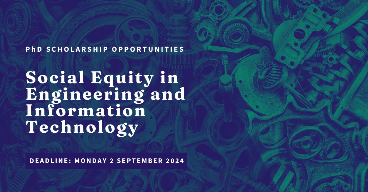 Melbourne Social Equity Institute (@msei_unimelb) on Twitter photo One month to go! The Social Equity in Engineering and IT PhD Scholarship Program is run in partnership with <a href="/FEITUniMelb/">Faculty of Engineering and Information Technology</a>. Two new scholarships are available to commence in 2025. Applications are open to domestic and international students.
Learn more → go.unimelb.edu.au/r4u8 One month to go! The Social Equity in Engineering and IT PhD Scholarship Program is run in partnership with <a href="/FEITUniMelb/">Faculty of Engineering and Information Technology</a>. Two new scholarships are available to commence in 2025. Applications are open to domestic and international students.
Learn more → go.unimelb.edu.au/r4u8