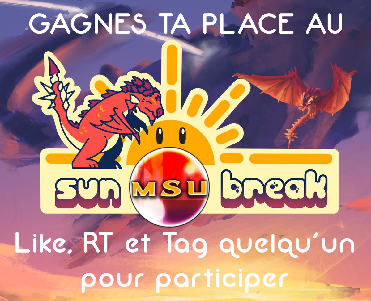 ⚠️UNE PLACE A GAGNER POUR LE MSU SUNBREAK⚠️ 

Pour participer au tirage au sort, il vous suffit de :

❤️Liker ce tweet
🔁RT ce tweet
🗣️Mentionner une personne que vous voudriez voir venir au MSU SUNBREAK

‼️Résultat le 09/08/2024 à 20h15

On se voit au MSU SUNBREAK👋