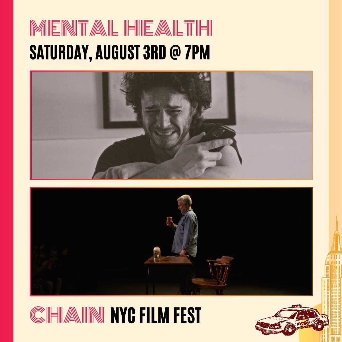 Mental Health
Sat August 3 - 7pm
Tickets: ow.ly/vyHq50SPHf3

Everything is Fine

Get to Eleven

#shortfilm #chainfilmfestival #filmfestival #filmfest #indiefilm #nycfilm #filmmaker