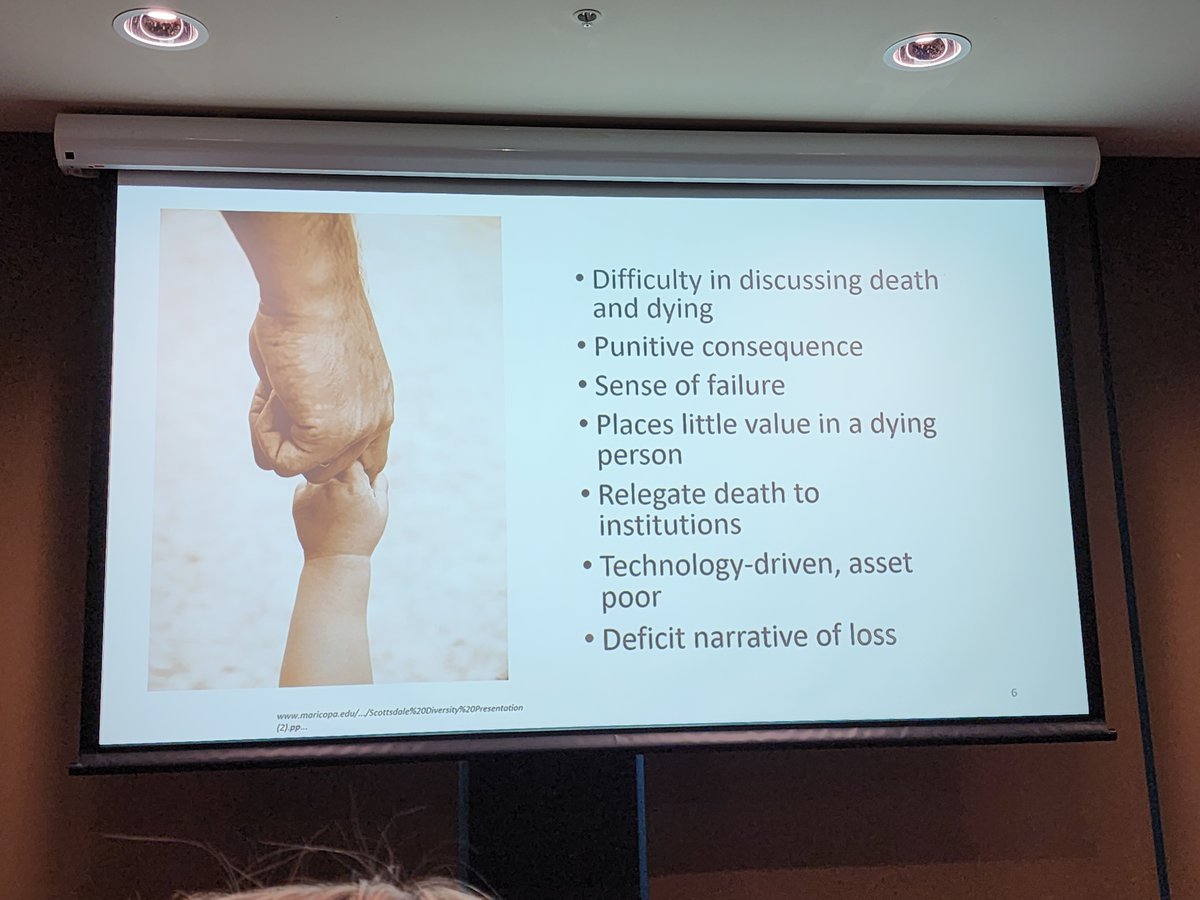 Prof Trish Davidson tells #PCNA2024 that we are in a growth industry and it is time to talk about the elephant in the room: #endoflife. Strengths based approaches to change are needed.