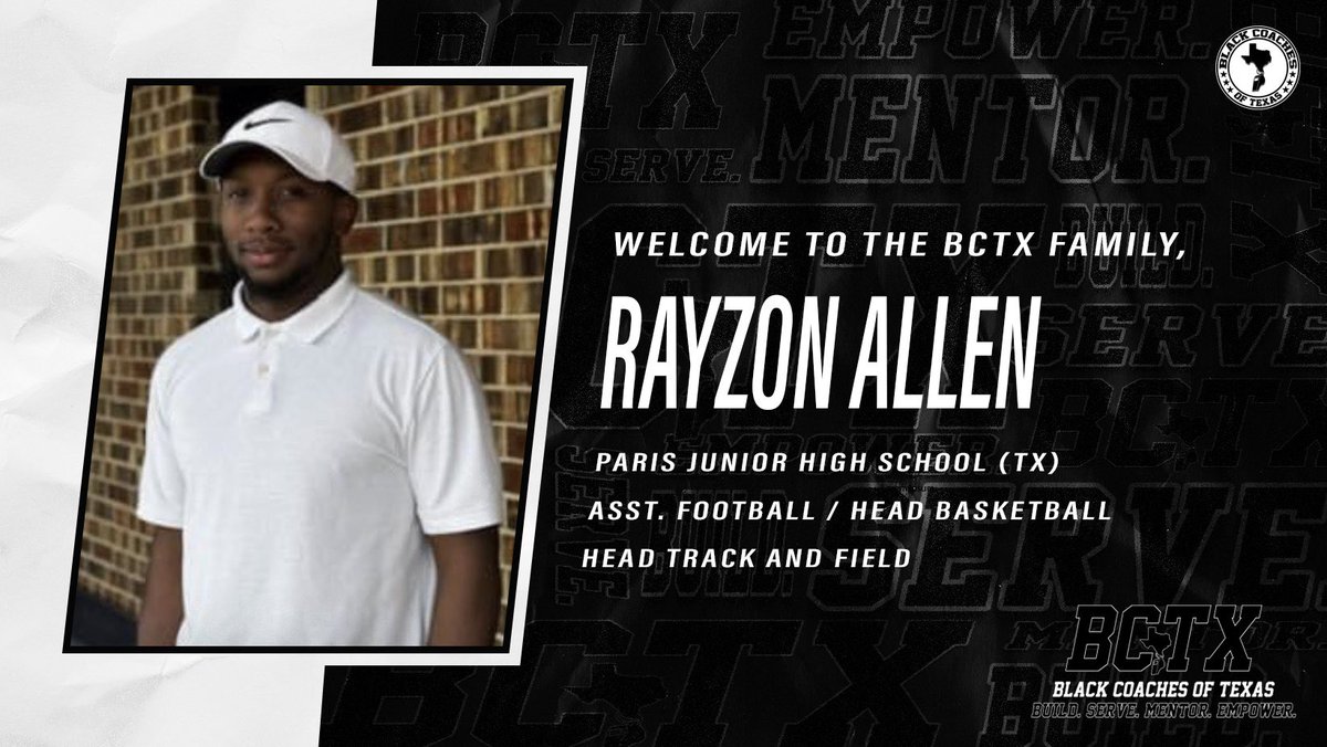 BlackCoachesTX's tweet image. Welcome to the #BCTX🫱🏾‍🫲🏿 family @CoachRayyy!

Build. Serve. Mentor. Empower.

Join the #BCTX🫱🏾‍🫲🏿 today!