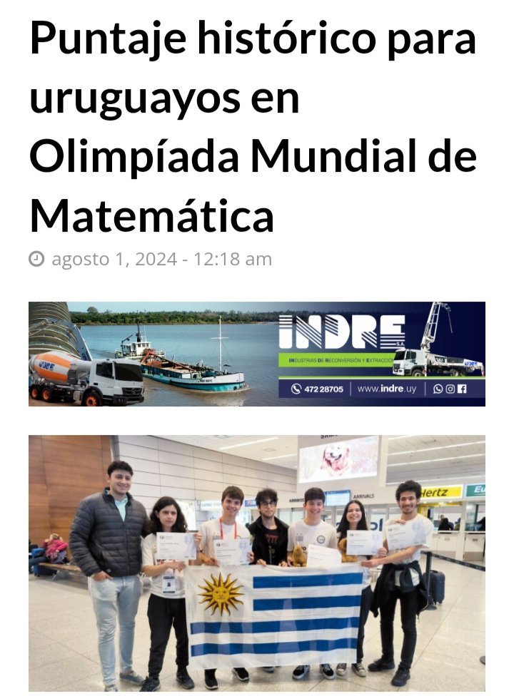 GabrielaSanzD's tweet photo. Los estudiantes que clasificaron a esta competencia fueron Gastón Correa, del Liceo N°1 de Atlántida; Francisco González del Liceo N°1 de Tacuarembó; Agustín Miraballes del Florida High School; Tobías Rodríguez del Liceo N° 1 de Maldonado; Florencia Sapriza del Colegio La Mennais, y Rafael Trápani de la Escuela Superior de Informática Buceo (Montevideo).
Felicitaciones a todos !! Orgullo de la educación!