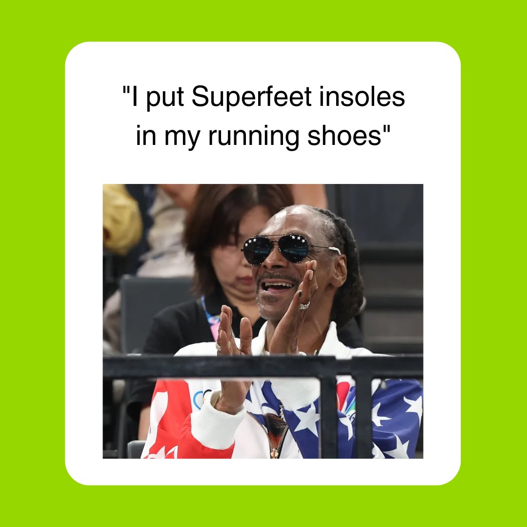 Superfeet Insoles (@superfeet) on Twitter photo Hats off to <a href="/HoneyStinger/">Honey Stinger</a> for the inspo! We couldn’t resist joining in on the Snoop Dogg fun. 😆
#SnoopOlympics #Superfeet #Insoles Hats off to <a href="/HoneyStinger/">Honey Stinger</a> for the inspo! We couldn’t resist joining in on the Snoop Dogg fun. 😆
#SnoopOlympics #Superfeet #Insoles