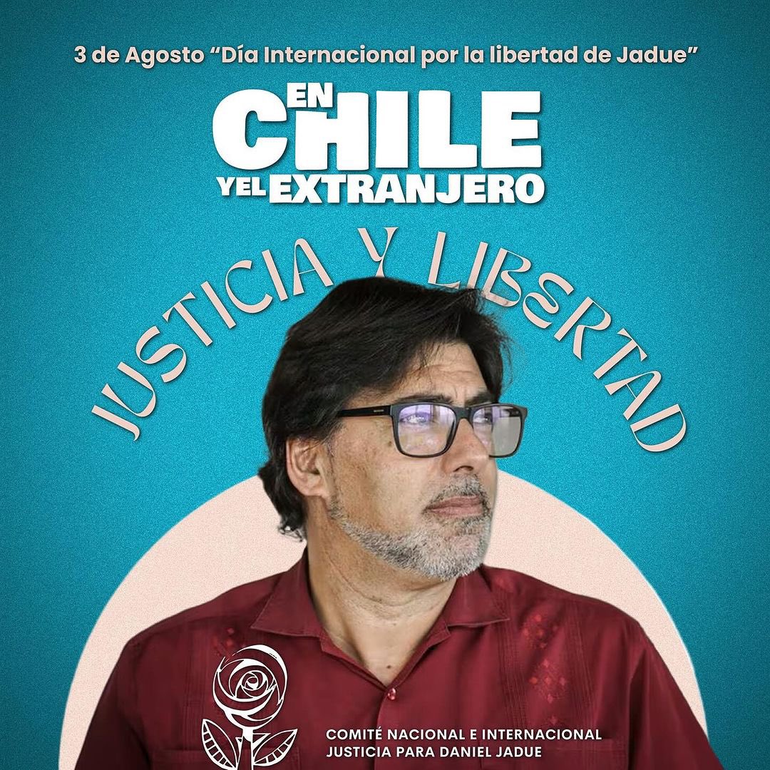 MarceTyS's tweet photo. #JusticiaParaJadue
3 de Agosto 
"Día Internacional por la Libertad de Jadue"
#JadueLibre https://t.co/QjGpDUp8Xk