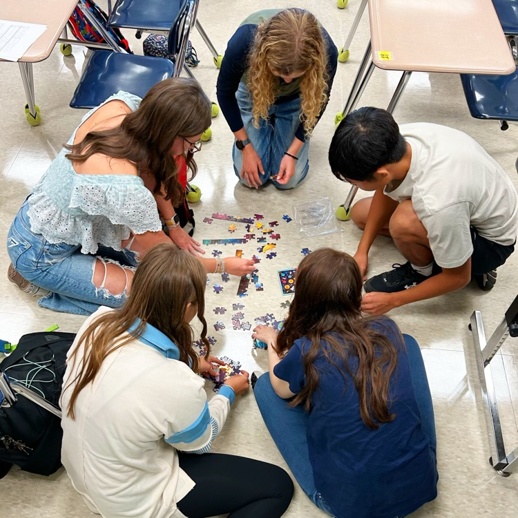 DWDanielHigh's tweet photo. What a great start to 24-25! Puzzle race in teacher cadet, ASL remote class with EHS, lots of smiles from students and staff, one word in family consumer science, and a wet afternoon duty for Mr Culpepper and Mr Lepa #day001 #oneDANIEL https://t.co/lCpyuYGtji