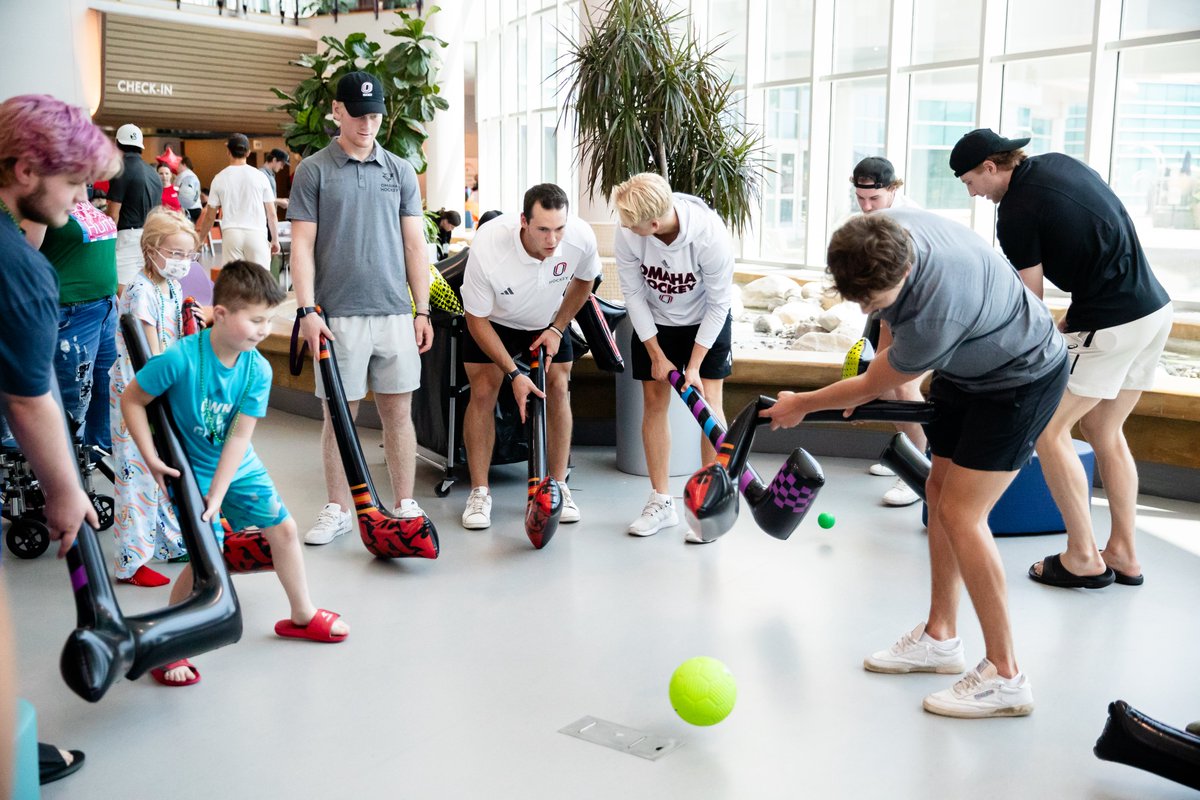 OmahaHKY's tweet photo. Had a great time visiting the @ChildrensNE hospital!🫶It was our honor to visit these special children and hang out today!

#OmahaHKY https://t.co/R6ziumKxTa