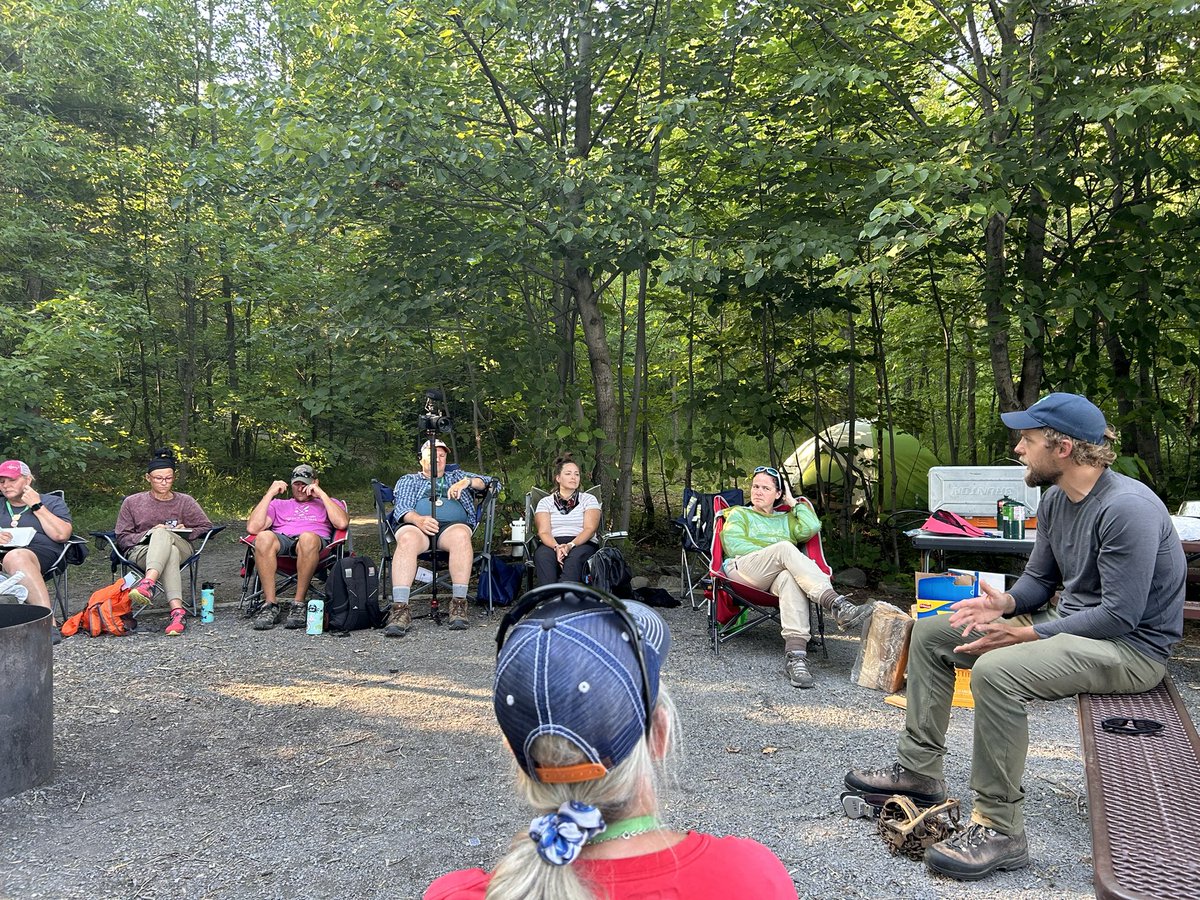 Rodney_Crouse's tweet photo. Austin from @VoyaWolfProject is doing what he does best! Teaching teachers about the wolf research project and beaver predation! Itβs been an amazing year learning from you guys! @dacia92 @VNPconservancy #STEAMinthePark @GCSchoolsNC @DrPeeples @KesandraFarmer https://t.co/dua3xFdu0F