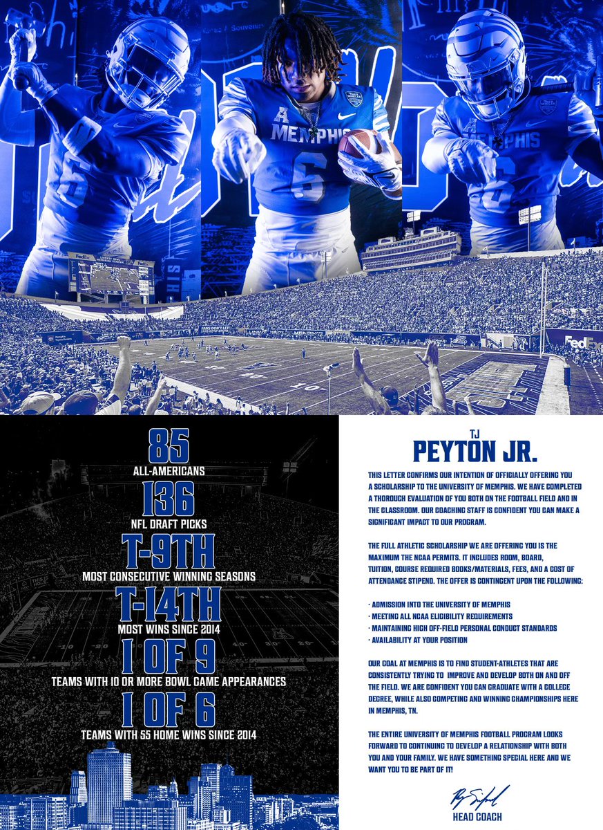 It’s official!! <a href="/MemphisFB/">Memphis Football</a> <a href="/Josh_Dunson/">Josh Dunson</a> <a href="/CoachLeeMarks/">Lee Marks</a>