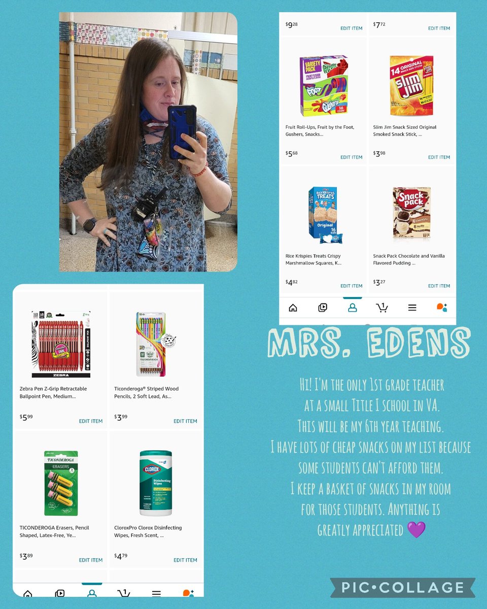 mrsedens19's tweet photo. @Marebear08 My name is Destinee🙋‍♀️
6th year teaching 📝
1st grade 💜
Title I school 🏫 
All students receive free breakfast and lunch.

Any and all help is so greatly appreciated by me and my students! Most items are under $5!
#TeachersOfTwitter
#ClearTheLists2024

https://t.co/W5cqliK6fp https://t.co/3hmbyu39cn