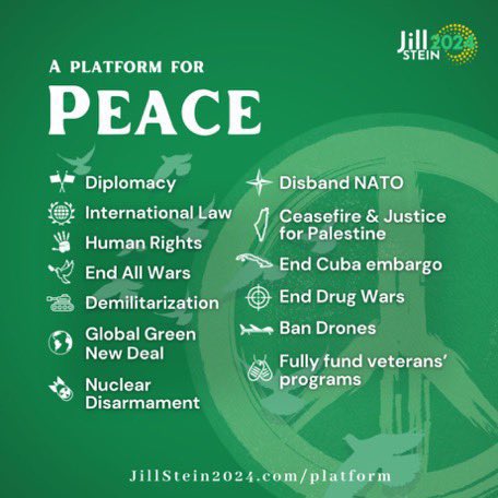 PensiveTM's tweet photo. @rozmcdermott @Progress4TheWin @PookieJane3429 @BreeNewsome We can fight against both wings of the Corporately Owned Duopoly at once. And if we can convince a few friends to do likewise we can disable it.
#Vote4Peace to save innocent lives
#VoteChoice for women’s health
#VoteGreen to save life on Earth
#VoteNoProject2025 https://t.co/gTXiXovhcm