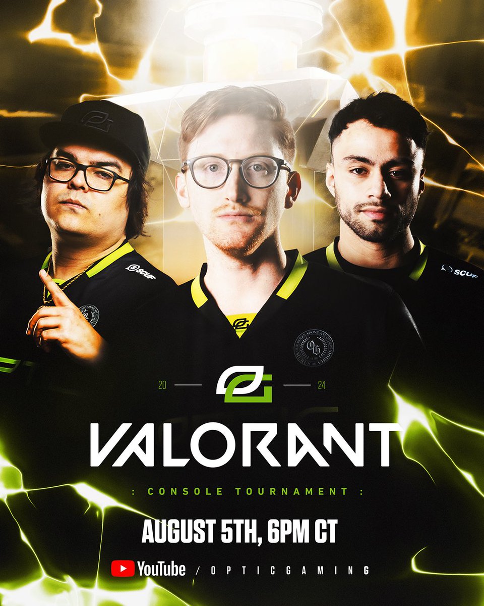 OpTic's tweet image. Our FIRST-EVER @VALORANT Console Tournament

Monday, 6p CT. #GreenWall

YouTube.com/OpTicGaming
