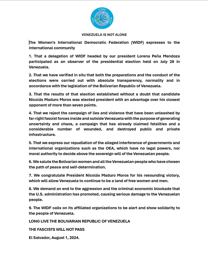 Comunicado #VenezuelaNoEstaSola <a href="/NicolasMaduro/">Nicolás Maduro</a> <a href="/Yosmarygoficial/">YguevaraOficial</a>