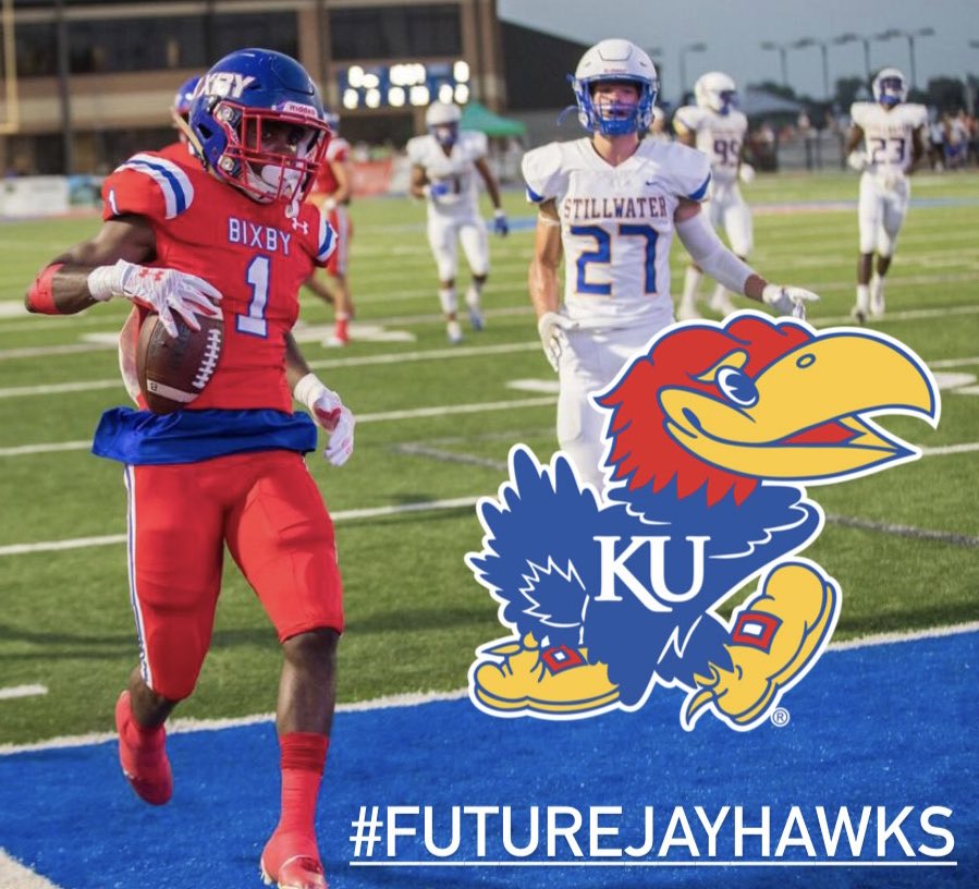 B2SKUFootball's tweet photo. 2025 WR Reggie Linsley has committed to Kansas picking the Jayhawks over the local Great 8 opponent Oklahoma State. #RockChalk

• 4-Star
• 5’11
• Bixby High School (Bixby, OK)
• Takeoff/Lay Out abilities https://t.co/Iv4pWAOZrc