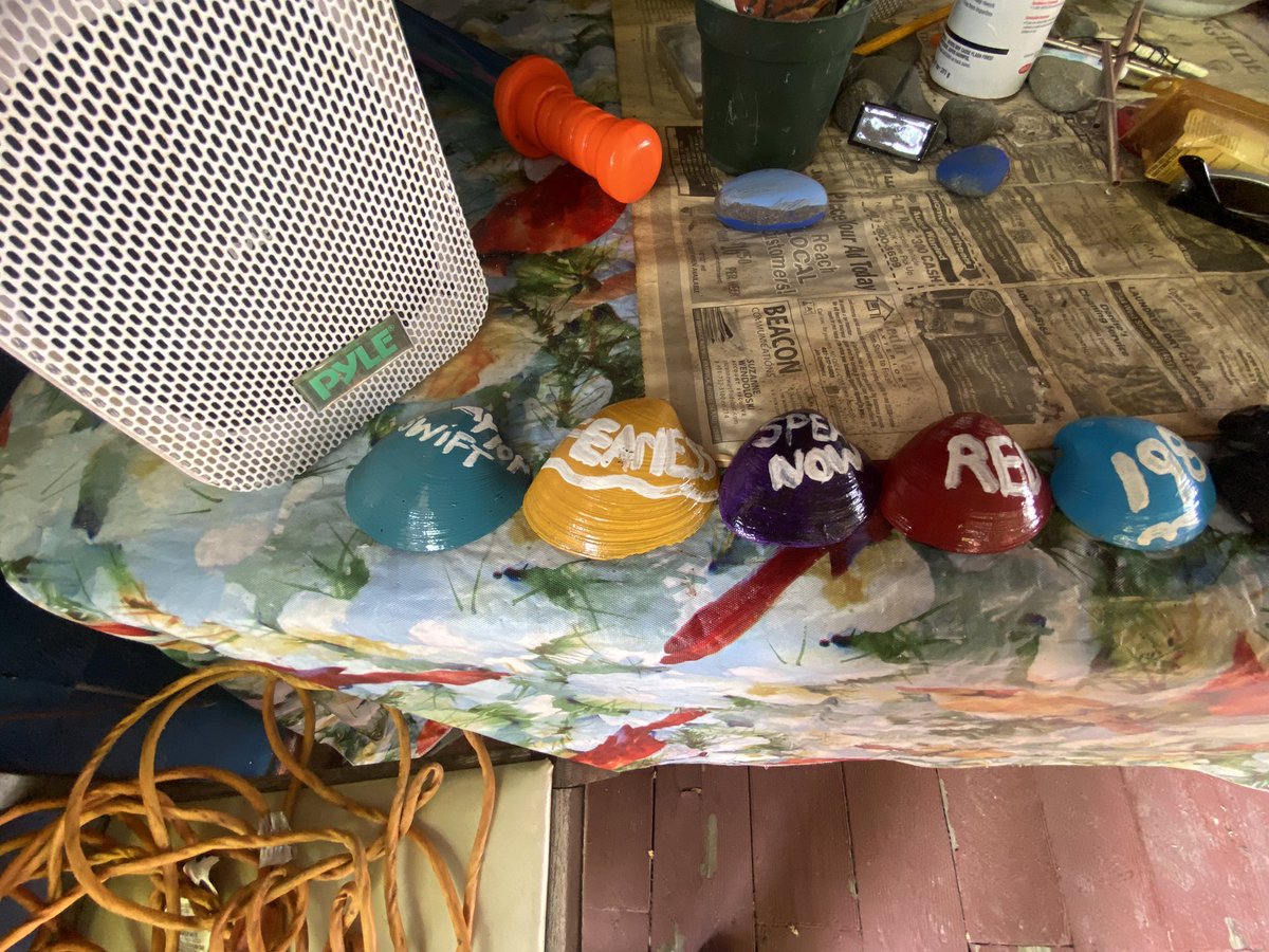 swiftroseup13's tweet image. Made Taylor swift themed shells based off of each album I think they came out really good! #TaylorSwift #art #shells