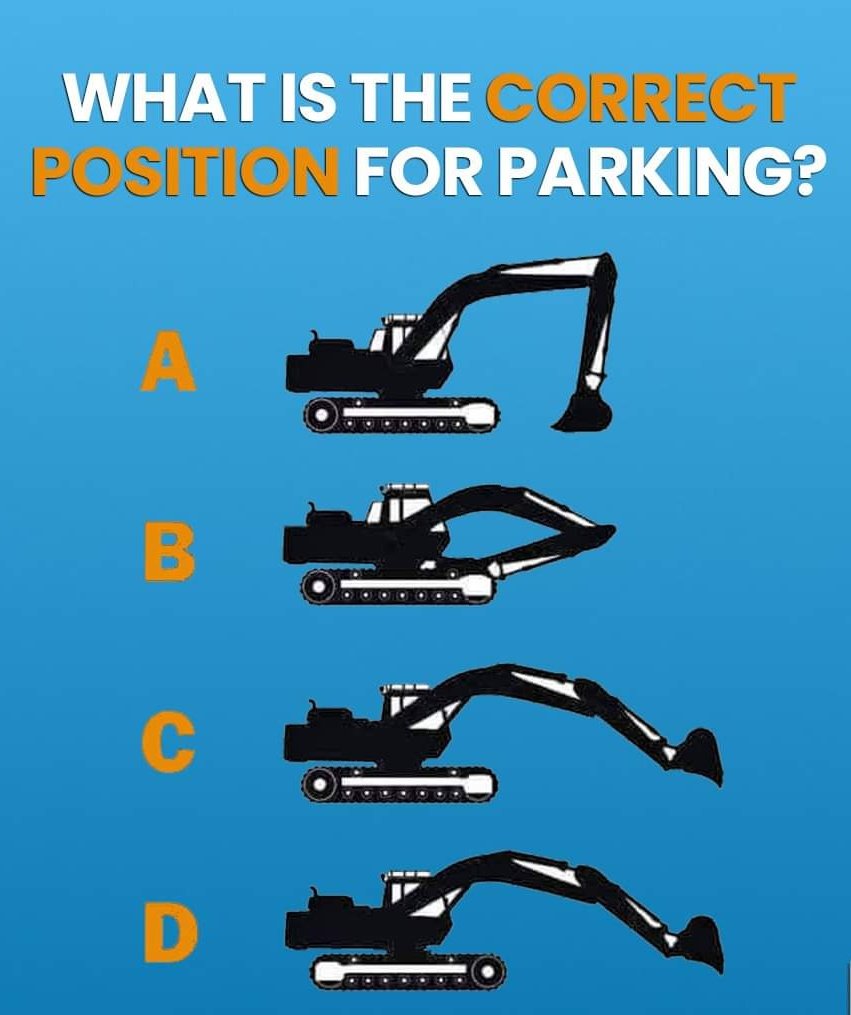 TheCleanCarClub's tweet photo. Which position is best for parking an excavator? https://t.co/3sE3yvi4cO