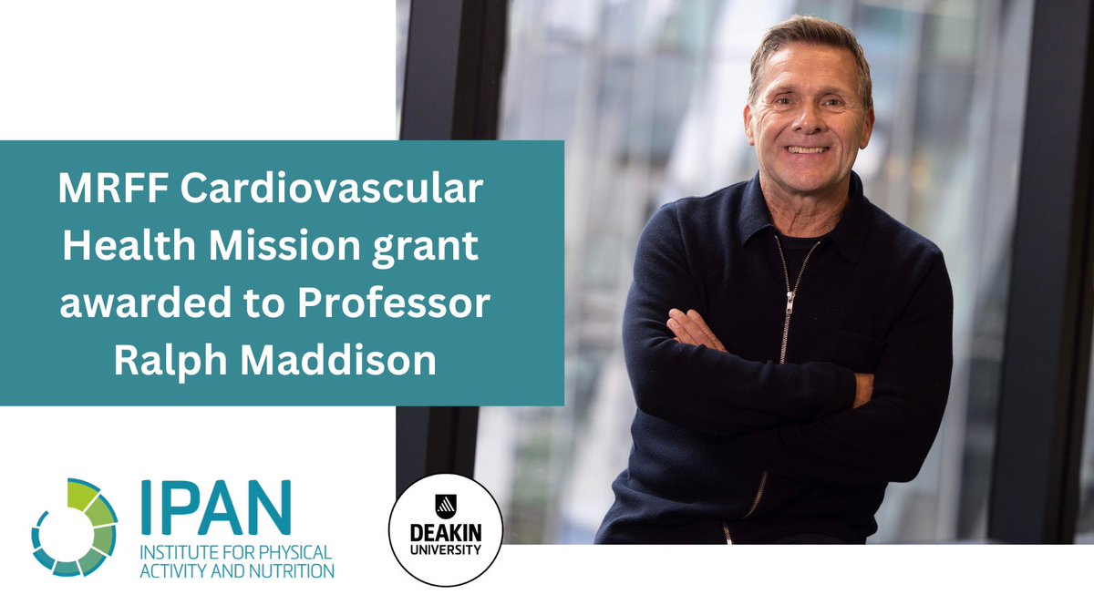 Deakin IPAN (@deakinipan) on Twitter photo Congratulations to Prof <a href="/ralphmaddison/">Ralph Maddison</a> on his successful MRFF Cardiovascular Health Mission project, where he plans to transform outcomes for people with heart failure through digital-enabled solutions. <a href="/nhmrc/">NHMRC</a>
<a href="/Harriet_Koorts/">Harriet Koorts 🇿🇦🇬🇧 in 🇦🇺</a> | <a href="/jrawstorn/">Jonathan Rawstorn</a> | @deakinresearch Congratulations to Prof <a href="/ralphmaddison/">Ralph Maddison</a> on his successful MRFF Cardiovascular Health Mission project, where he plans to transform outcomes for people with heart failure through digital-enabled solutions. <a href="/nhmrc/">NHMRC</a>
<a href="/Harriet_Koorts/">Harriet Koorts 🇿🇦🇬🇧 in 🇦🇺</a> | <a href="/jrawstorn/">Jonathan Rawstorn</a> | @deakinresearch