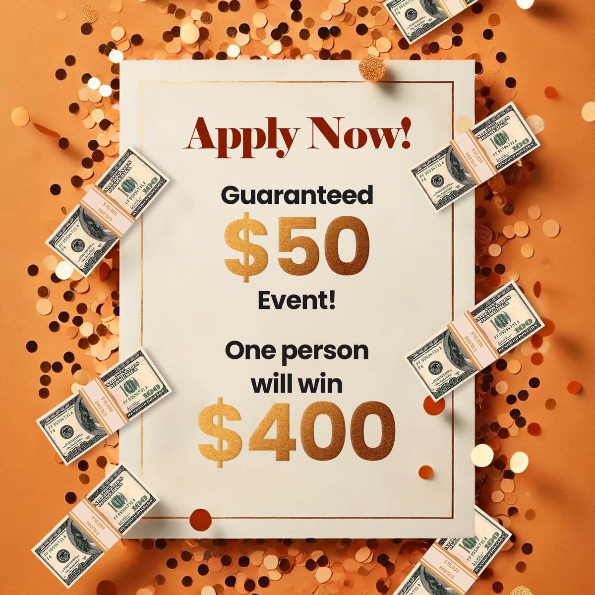 Guaranteed $50 Event! One person will win $400! Apply now.

Participate as a beta tester and receive $50 guaranteed. Join now. Click 👉rogup.ai👈. 
The money you deposit can be withdrawn at any time.

You also get a chance to win $400 every week. Apply by Sunday to