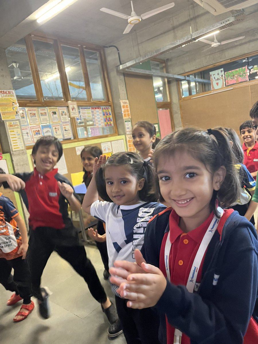 Grade 1 students energising themselves with music and movement break- here they are practising the steps and having gala time. Was glad to see smiling faces and fun to watch them grooving with tune. #pyp #ib <a href="/FSSurat/">Fountainhead School</a> <a href="/AswaniNandini/">nandini aswani</a>