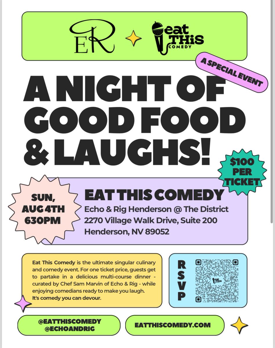 echoandrig's tweet image. Join us for a fun night of food &amp;amp; comedy! eventbrite.com/e/eat-this-com…