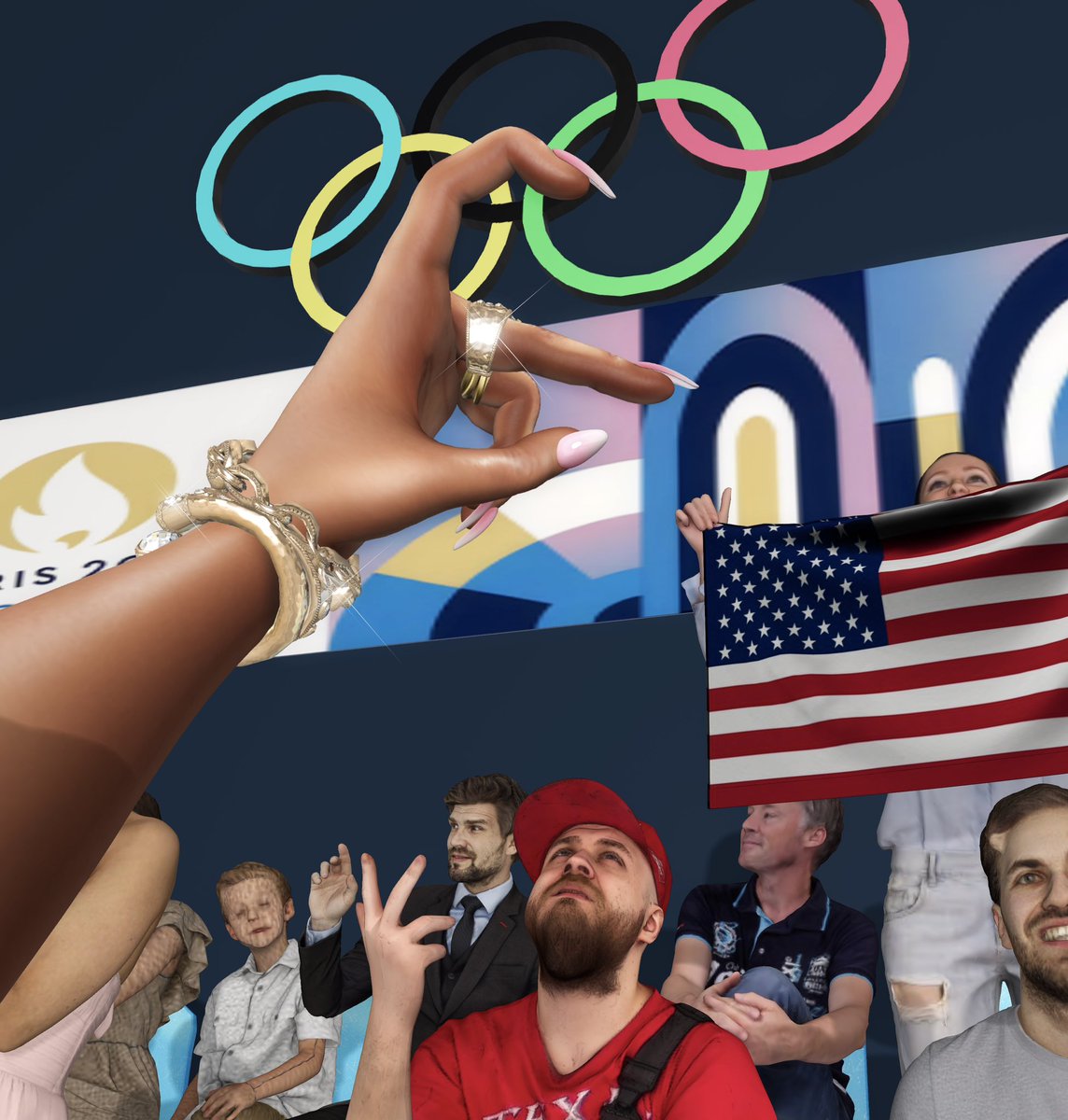 XiamaraSL's tweet photo. Paris Olympics with my sis! 🇺🇸🥇
#sl #secondlife #metaverse https://t.co/uwmKWghzx4