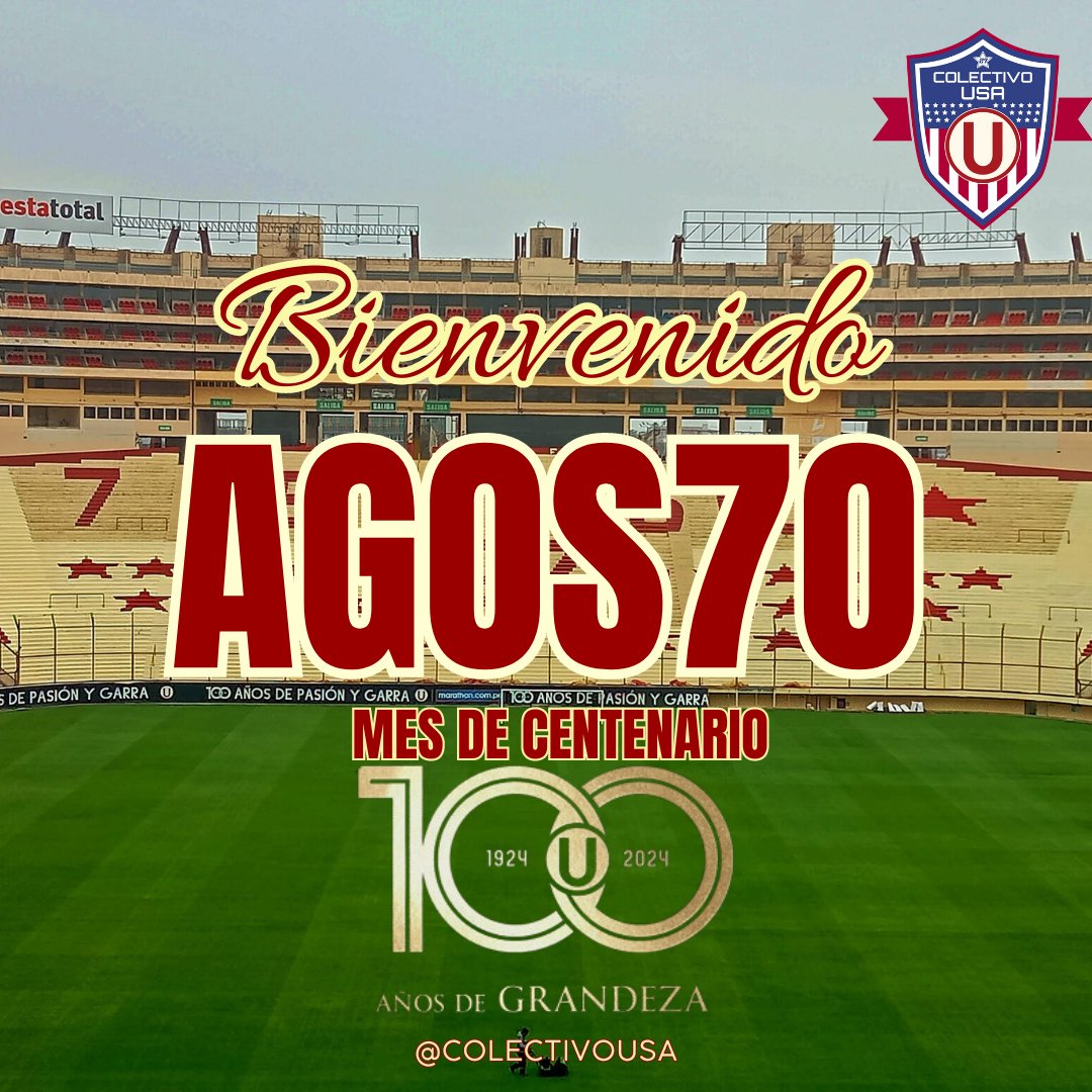 ¡100 años de historia, 100 años de gloria! 🎉

 ¡Llegó Agosto, el mes del centenario de <a href="/Universitario/">Universitario</a> ! 🎉💪🏻

Hinchas cremas, gracias por ser parte de esta gran familia. 

¡Y DALE "U"!

 #Los100DelUnicoGrande