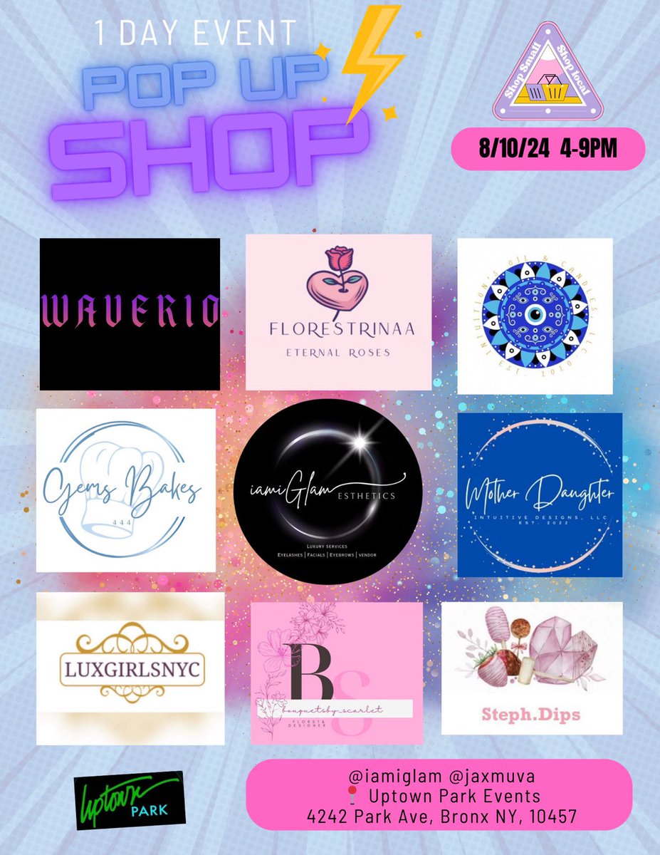 🌻Save the date🌻
🌹4242 Park Ave Bronx N.Y 10457🌹
💜8/10/24 from 4pm-9pm come shop with us 💜
🛍️Good vibes &amp; Shop 🛍️ 

#supportsmallbusiness #supportlocal #smallbusiness #shopsmall #nyc #bronx 
 #popupshop #popupshops  #shopsmallbusiness #intuitionsoilsandcandles