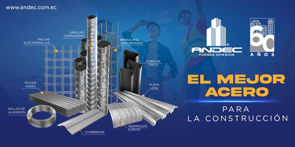 ¡𝗘𝗹 𝗺𝗲𝗷𝗼𝗿 𝗮𝗰𝗲𝗿𝗼 𝗽𝗮𝗿𝗮 𝗹𝗮 𝗰𝗼𝗻𝘀𝘁𝗿𝘂𝗰𝗰𝗶𝗼́𝗻! 🏗

👷Nuestro acero está diseñado para perdurar, ofreciendo una fuerza y durabilidad incomparables para todos tus proyectos. Ya sea que estés construyendo un rascacielos o una acogedora casa.

#ANDEC #60Años