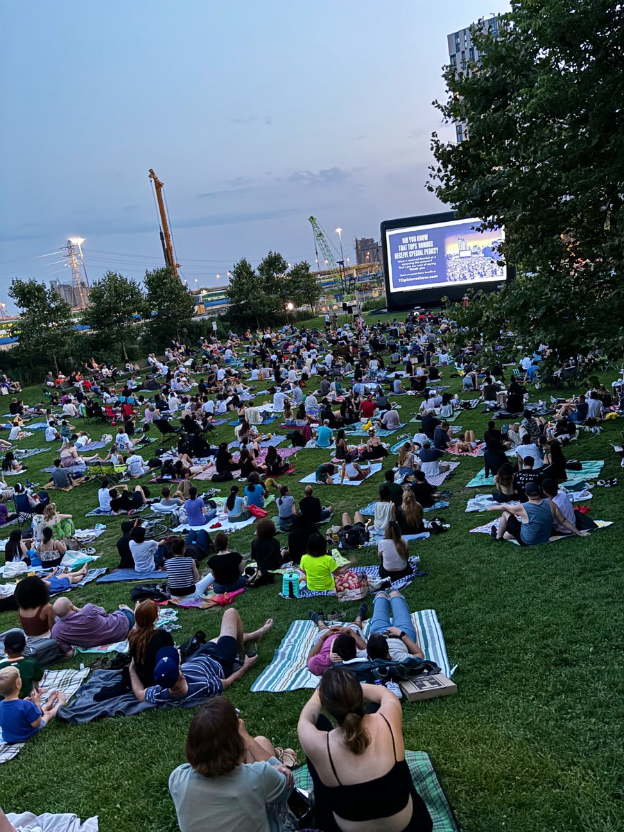 It’s movie night in the park.