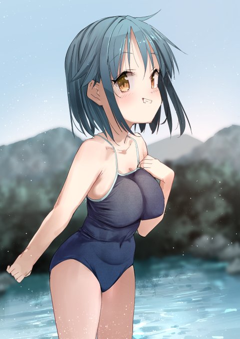 おさななじみと川遊び 