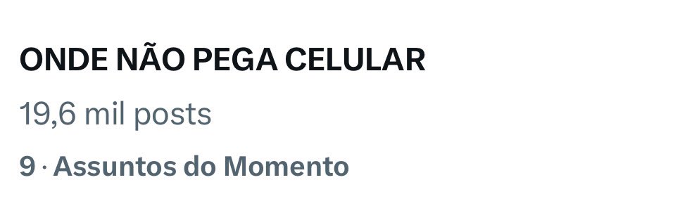 Somos o assunto do momento então, <a href="/GustavoPMioto/">Gustavo Mioto 🆘</a>? 👀 Boooora ouvir turma! 

ONDE NÃO PEGA CELULAR