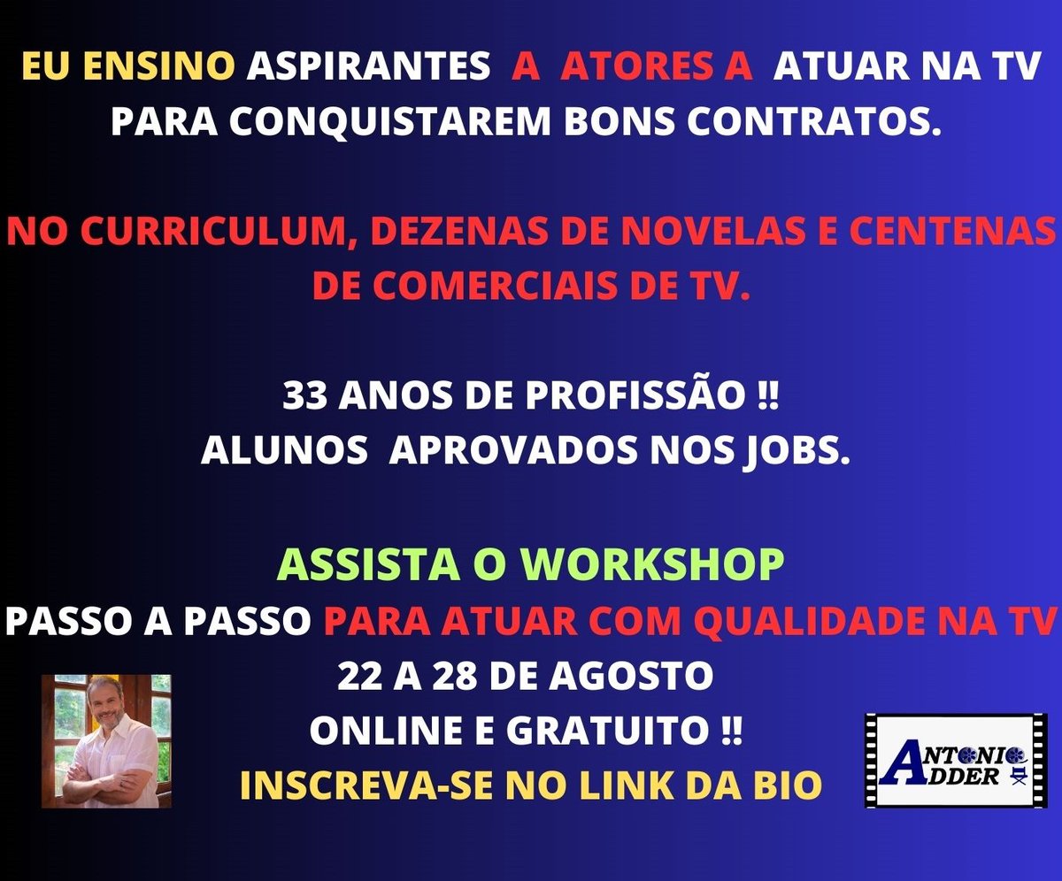 antonioadder's tweet photo. Mais um Workshop gratuito e online. INSCREVA-SE: https://t.co/9ZDNOFick7 https://t.co/xXkQhxnwzh