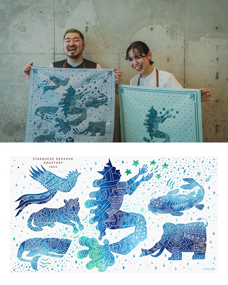 ［🆕シルクスクリーン ワークショップのお知らせ］
ロースタリー 東京の5周年のフィナーレとして、アニバーサリーアートをシルクスクリーンでプリントし、オリジナルのミニバンダナを作るワークショップ（※有料・事前予約制）を開催します。