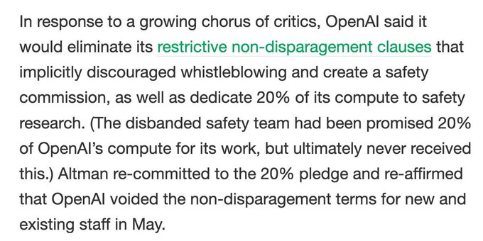 OpenAI pledges to give U.S. AI Safety Institute early access to its next model https://t.co/TYUIUw9eHm