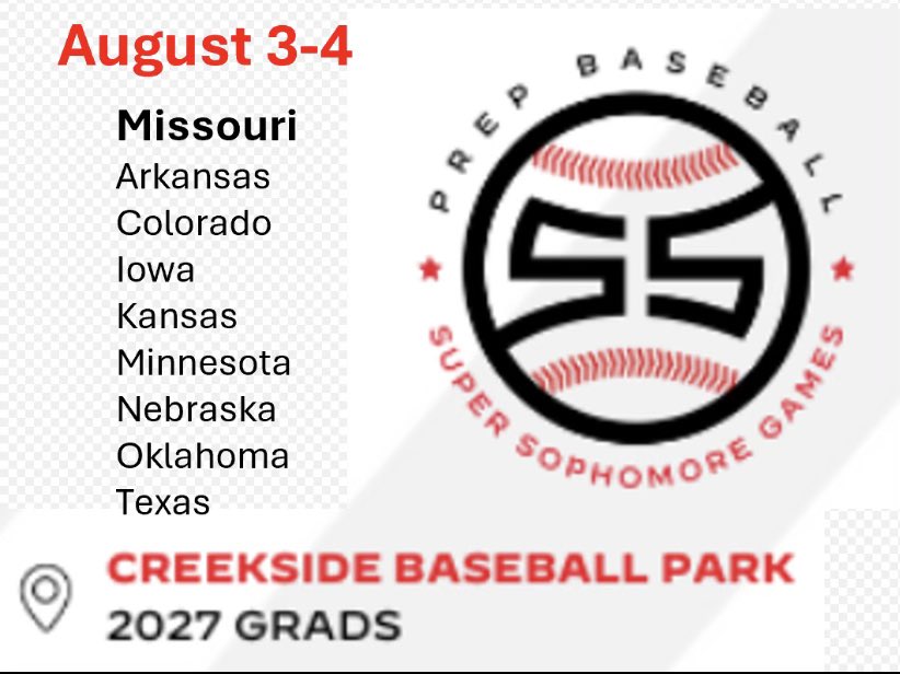 Wyatt Libbert (@wyattlibbert) on Twitter photo Proud to be in such great company representing Team Missouri in the Super Sophomore Games. I have the start in our 9:30 game Sunday versus Team Oklahoma.
๐๏ธ- 8/4/24
๐- Creekside Field 3
โฐ- 9:30 AM
<a href="/PrepBaseballMO/">Prep Baseball Missouri</a> Proud to be in such great company representing Team Missouri in the Super Sophomore Games. I have the start in our 9:30 game Sunday versus Team Oklahoma.
๐๏ธ- 8/4/24
๐- Creekside Field 3
โฐ- 9:30 AM
<a href="/PrepBaseballMO/">Prep Baseball Missouri</a>