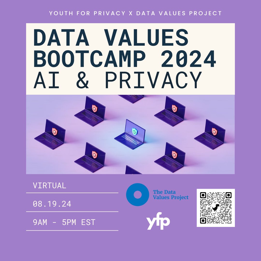 Youth for Privacy (@youthforprivacy) on Twitter photo Coming back for the second year! Youth for Privacy and <a href="/Data4SDGs/">Global Partnership</a> is hosting second #DataValuesBootcamp focused on #AI and #privacy. Register now to get mentorship and insight from experts on the latest trends of AI and its implication in privacy.
youthforprivacy.org/data-values-bo… Coming back for the second year! Youth for Privacy and <a href="/Data4SDGs/">Global Partnership</a> is hosting second #DataValuesBootcamp focused on #AI and #privacy. Register now to get mentorship and insight from experts on the latest trends of AI and its implication in privacy.
youthforprivacy.org/data-values-bo…