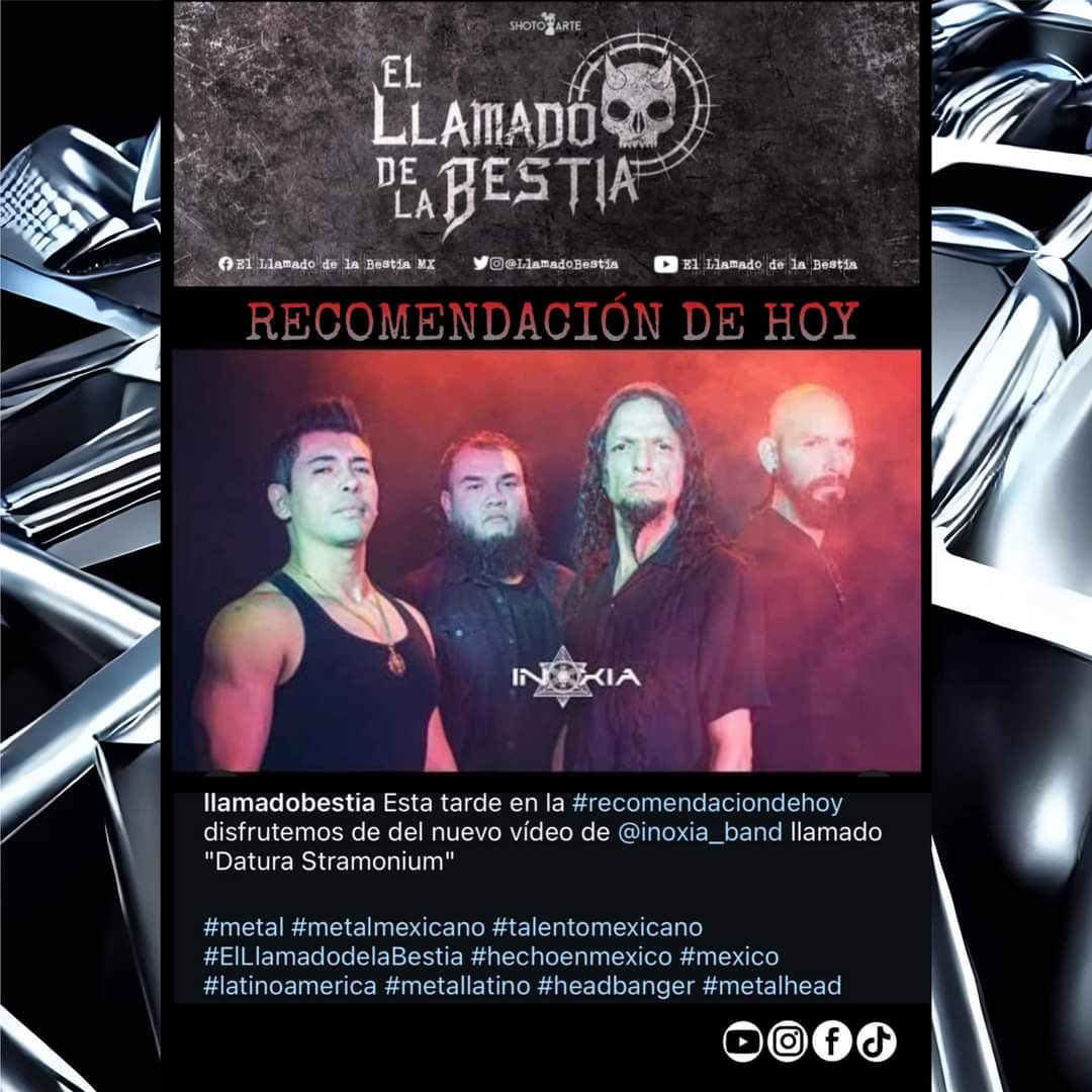 𝐑𝐄𝐂𝐎𝐌𝐄𝐍𝐃𝐀𝐂𝐈𝐎́𝐍 𝐃𝐄 𝐋𝐀 𝐒𝐄𝐌𝐀𝐍𝐀
Nuestros amigos de <a href="/LlamadoBestia/">El Llamado de la Bestia</a> invitan a ver nuestro video 𝗗𝗮𝘁𝘂𝗿𝗮 𝗦𝘁𝗿𝗮𝗺𝗼𝗻𝗶𝘂𝗺
youtu.be/_JCQM9WrDeo?si…
Síganlos y conozcan más de la escena del metal mexicano 
facebook.com/LlamadoDeLaBes…
instagram.com/llamadobestia...